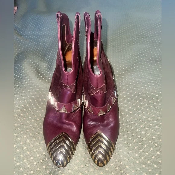Ivy Kirzhner Leather Western Burgundy Leather Boots (Sz:7.5M) - Picture 4 of 12